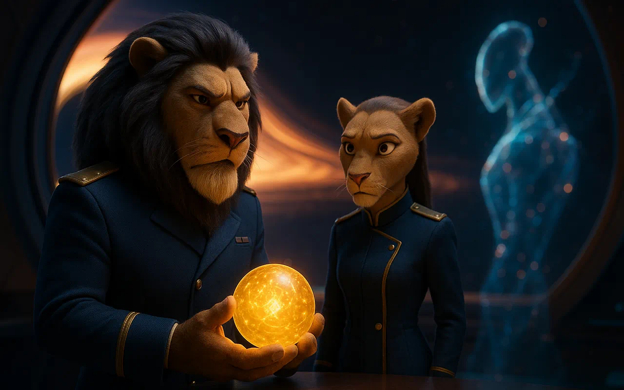 Animated-style illustration of the Leo zodiac sign