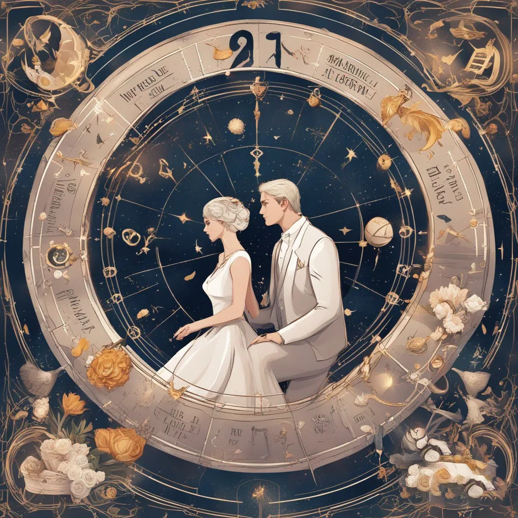 Couple sitting on top of a clock, a metaphor for the importance of timing in marriage