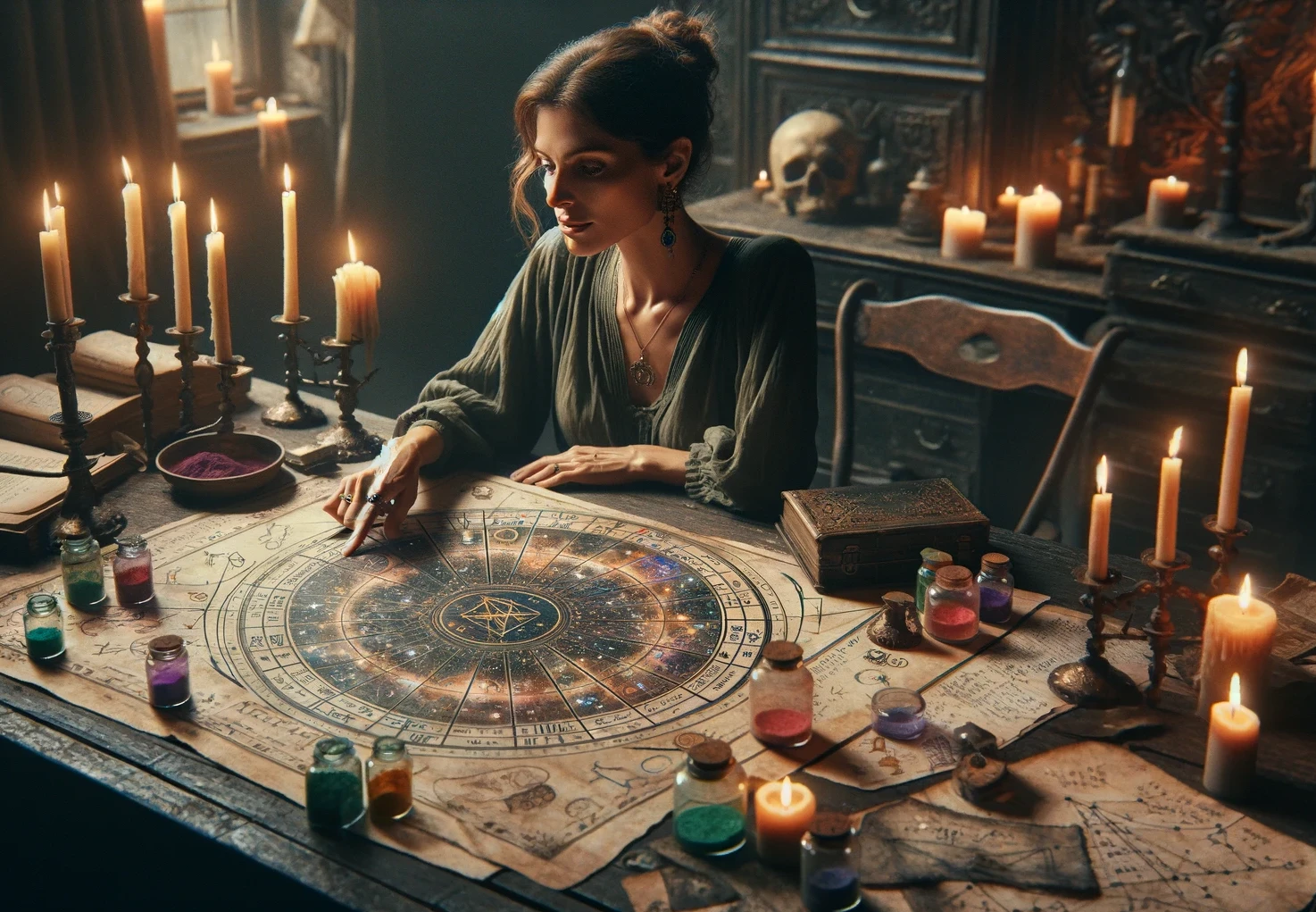 Woman learn a zodiac compatibility chart